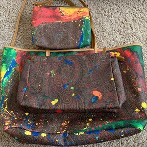 Authentic Etro Large tote bag with make up bag and purse